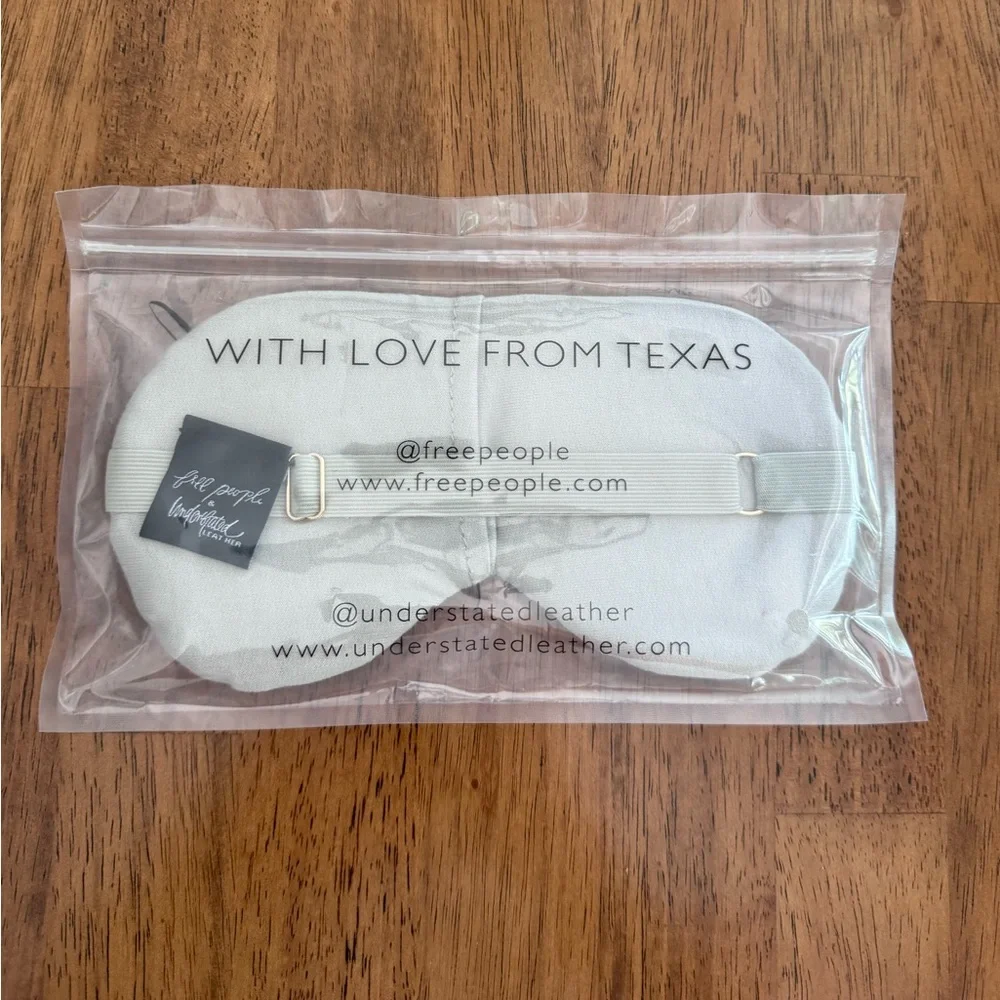 NWT Free People x Understated Vegan Leather Travel Mask Grey w/ Metallic Stars